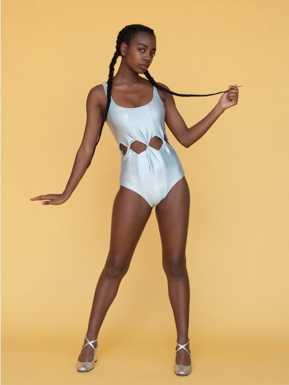 Samantha Pleet Tabernacle Pink Shimmer Open Twist Reversible Swimsuit Small - Picture 3 of 11